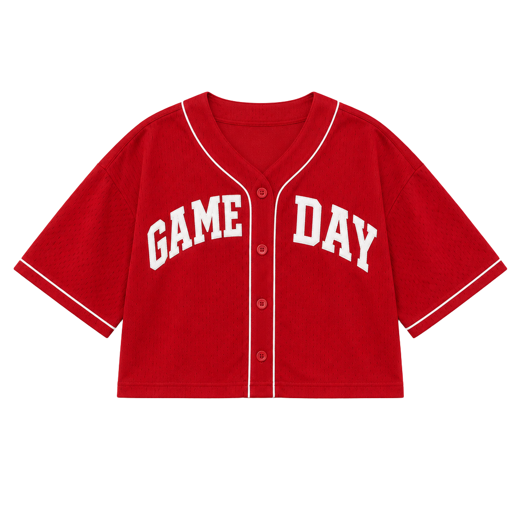 wild fable Red GAME DAY Cropped Baseball Jersey M 1
