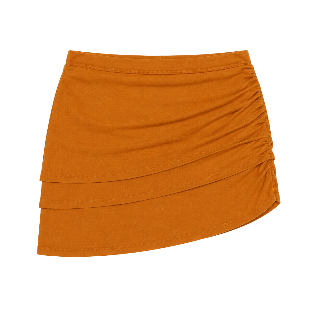 JoyLab women Orange Ruched Swim Skirt XS 1