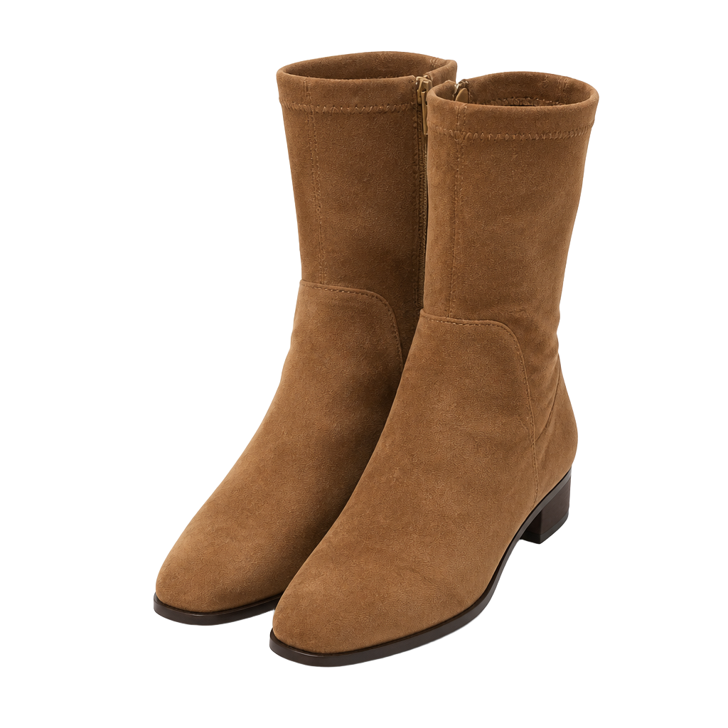 Anne Klein Ankle Boot Size 8.5 Brown Suede Block Heel 1