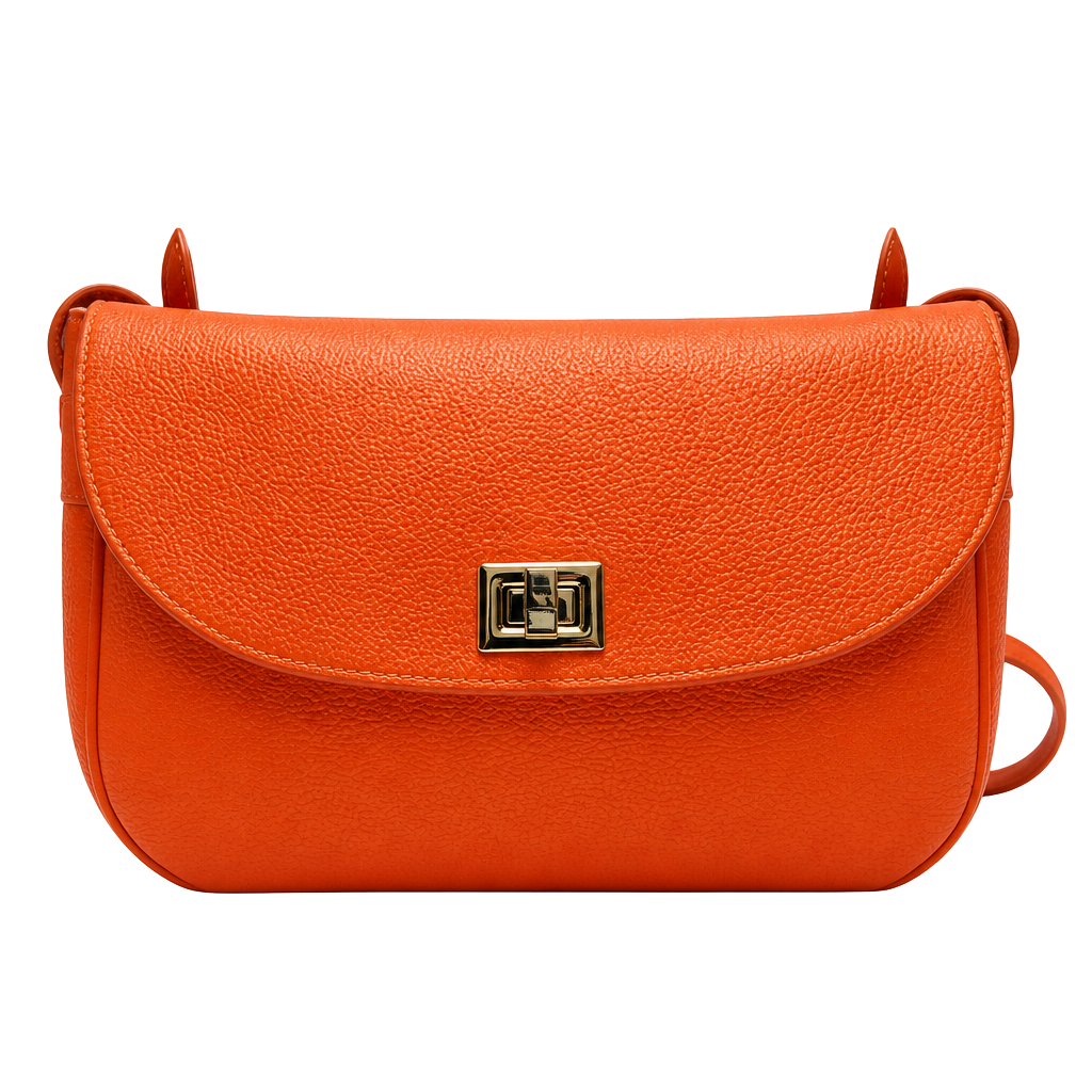Excellent Longchamp Le Foulonné Red Leather Turn-Lock Crossbody 1