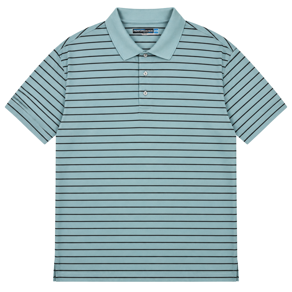 Roundtree & Yorke Performance Polo Size 4XB Green Black Striped Polyester 1