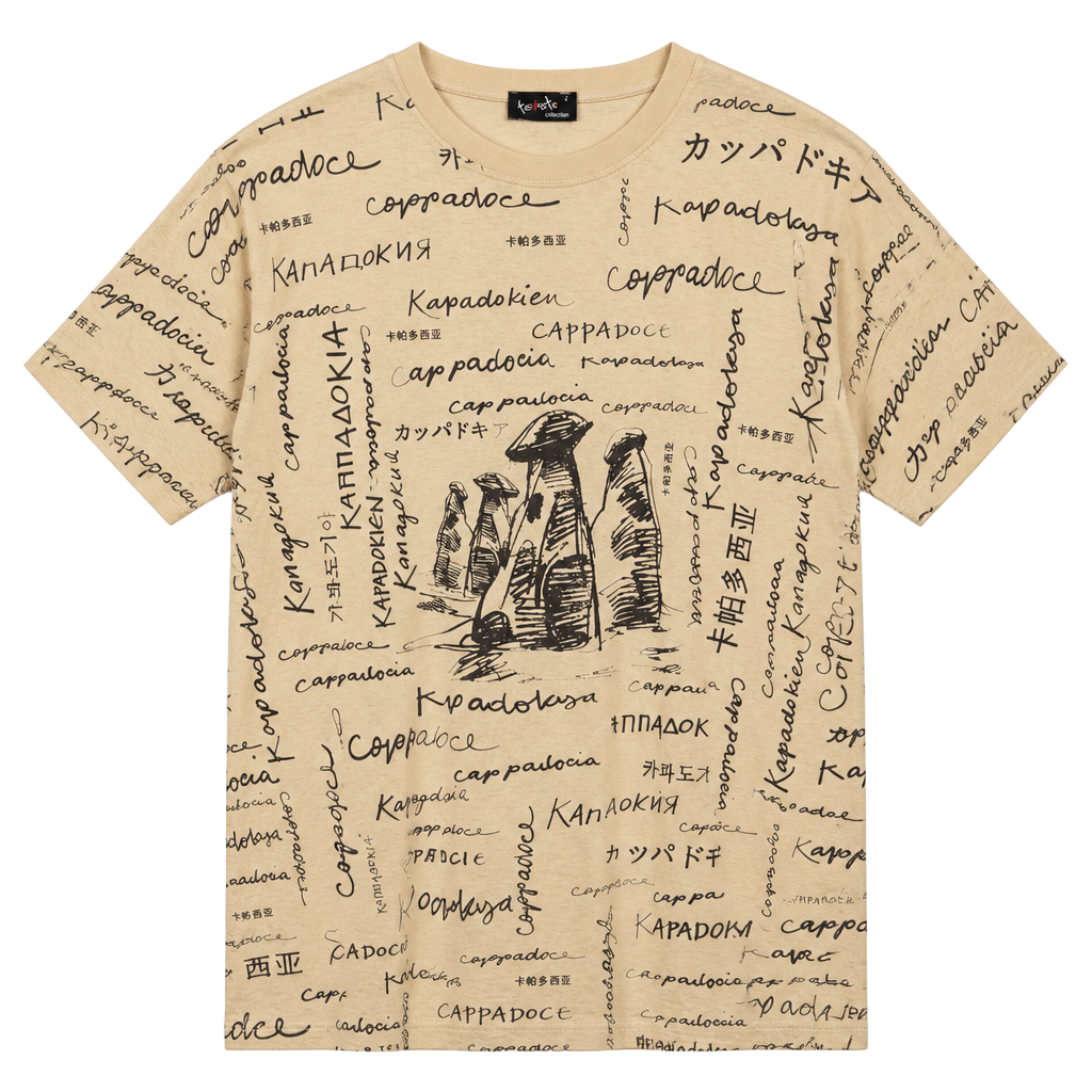 Texist Collection Graphic T-Shirt Size XL Yellow Cotton Cappadocia 1
