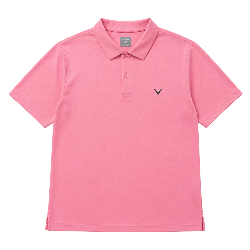 Callaway Men's Opti-Dri Micro Hex Performance Golf Polo Shirt - Pink 1