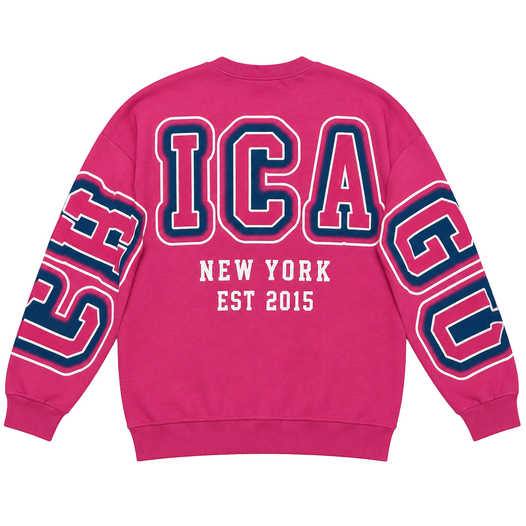 IGA New York Sweatshirt Size L Pink Letterman Style 1
