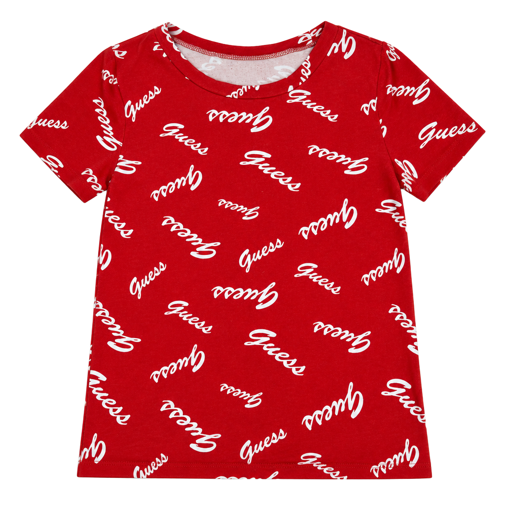 Guess Kids Red All Over Logo T-Shirt Size M (10-12) 1