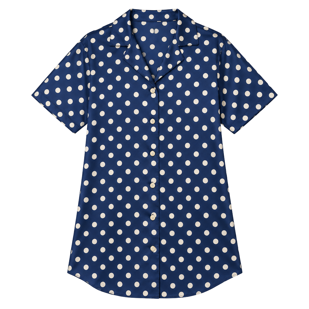 Victoria's Secret Polka Dot Satin Nightshirt Size S Blue White Sleepshirt 1