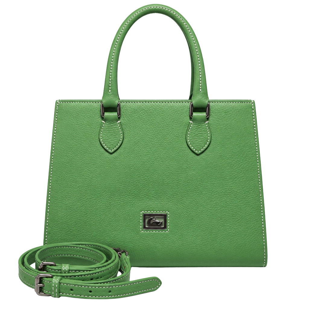 Dooney & Bourke Green Pebbled Leather shoulderTote hand Bag w strap 1