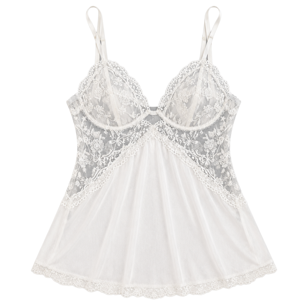 Bridal white bow lace silky nightgown - sz small 1