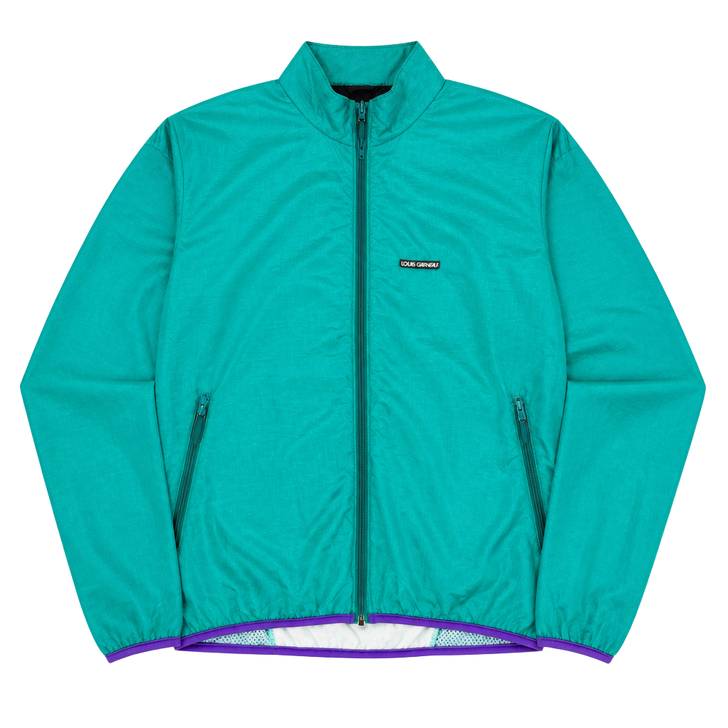 Louis Garneau Vintage Cycling Windbreaker Jacket Teal Purple 1