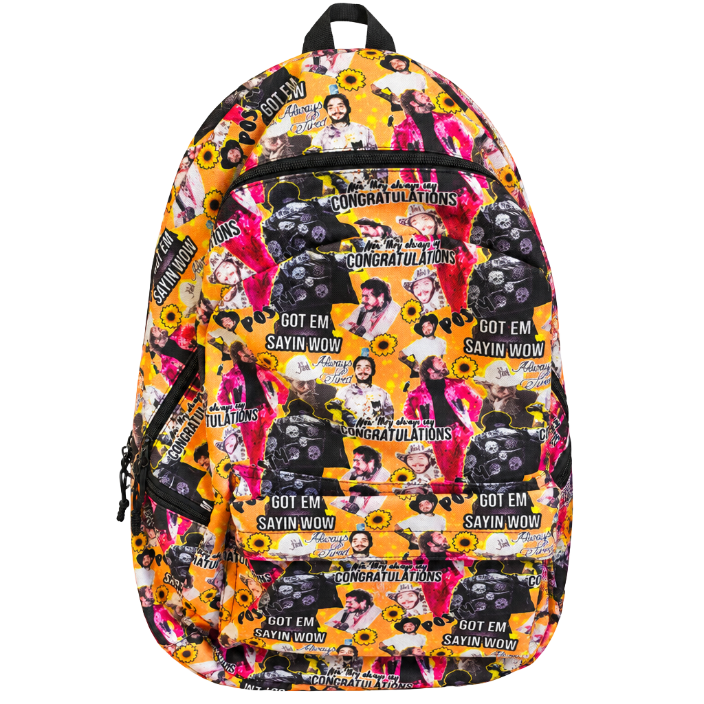Post Malone Backpack All Over Print Congratulations Sunflower 1
