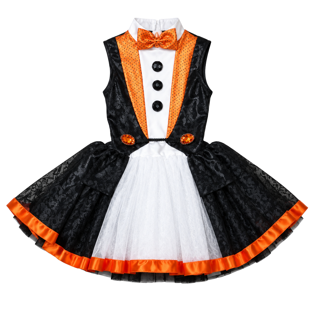 A Wish Come True Penguin Dance Costume Size MC Black Orange Tutu 1