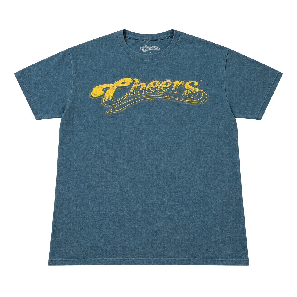 Cheers TV Show Logo T-Shirt Size L Charcoal Bluish Gray Graphic Tee 1