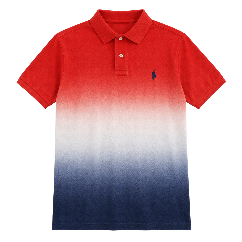 Polo Ralph Lauren Ombre Dip Dye Polo Size XXL Red White Blue 1