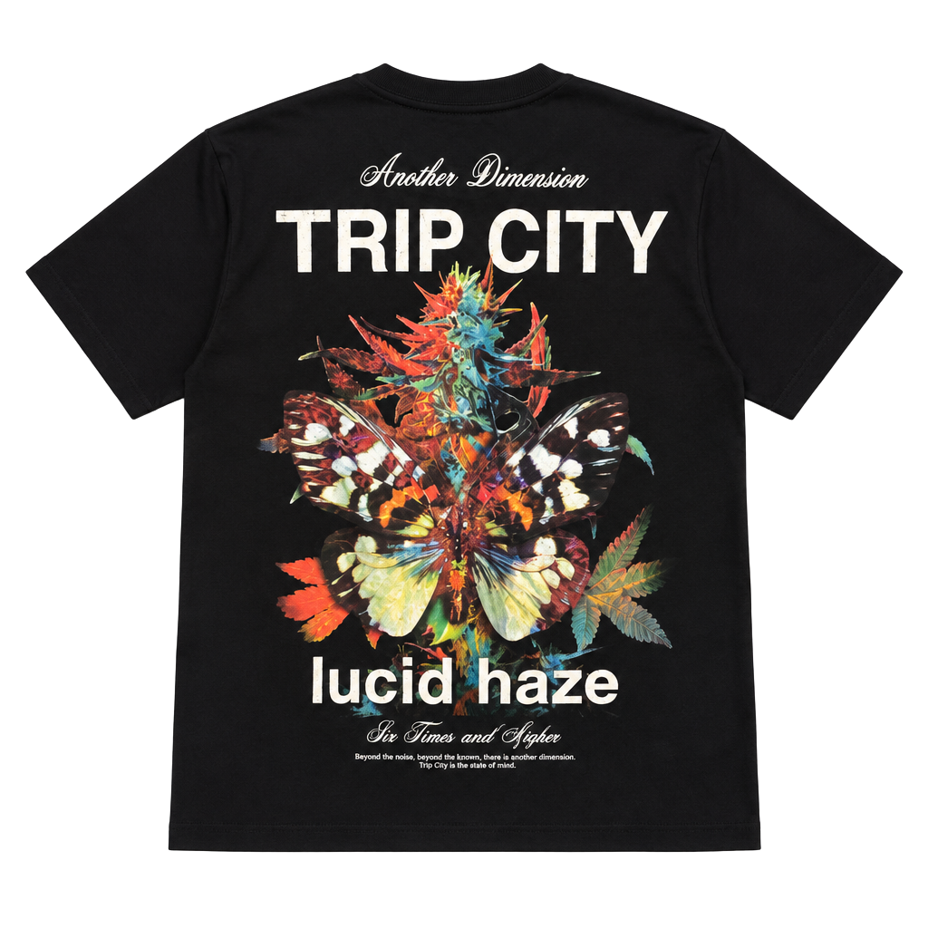 Trip City Graphic T-Shirt Size 2XL Black Lucid Haze Butterfly 1