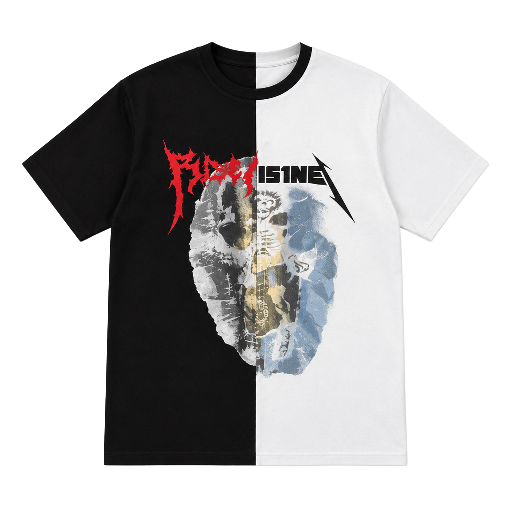 Rise As 1ne Graphic T-Shirt Size XL Black White Split Band Tee 1