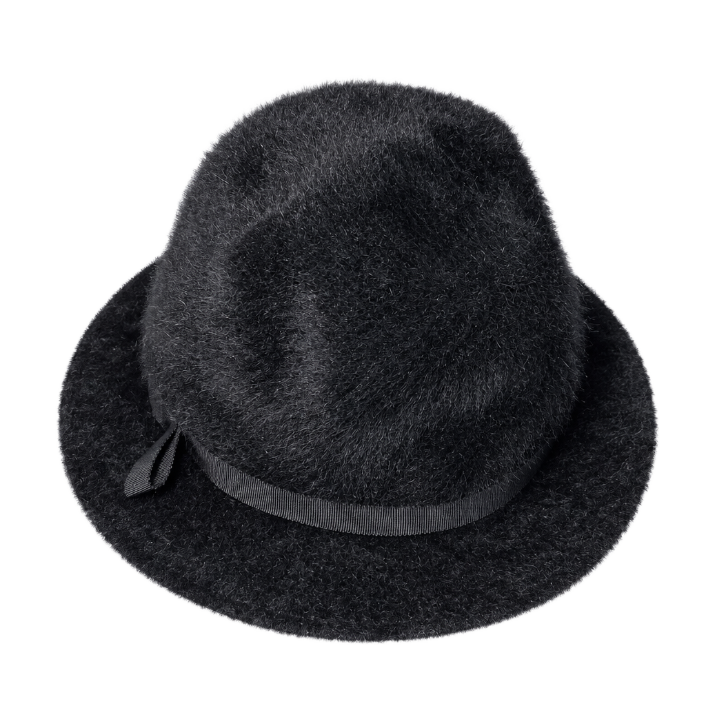 Vintage Kangol Bucket Hat Black Angora 1960s Made In England 1
