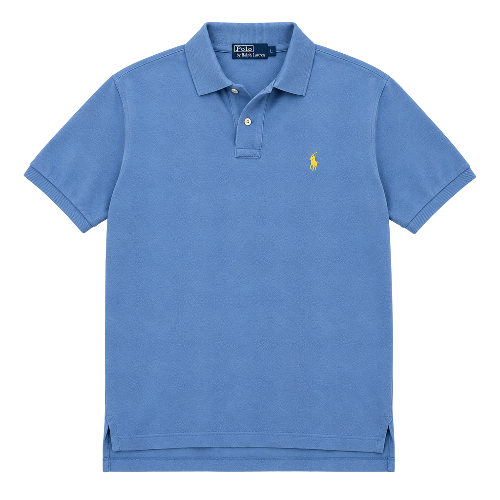 Polo Ralph Lauren Polo Shirt Size L Light Blue Yellow Pony Cotton 1