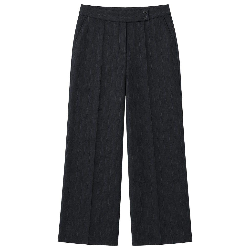 Anne Klein Pinstripe Dress Pants Black 1