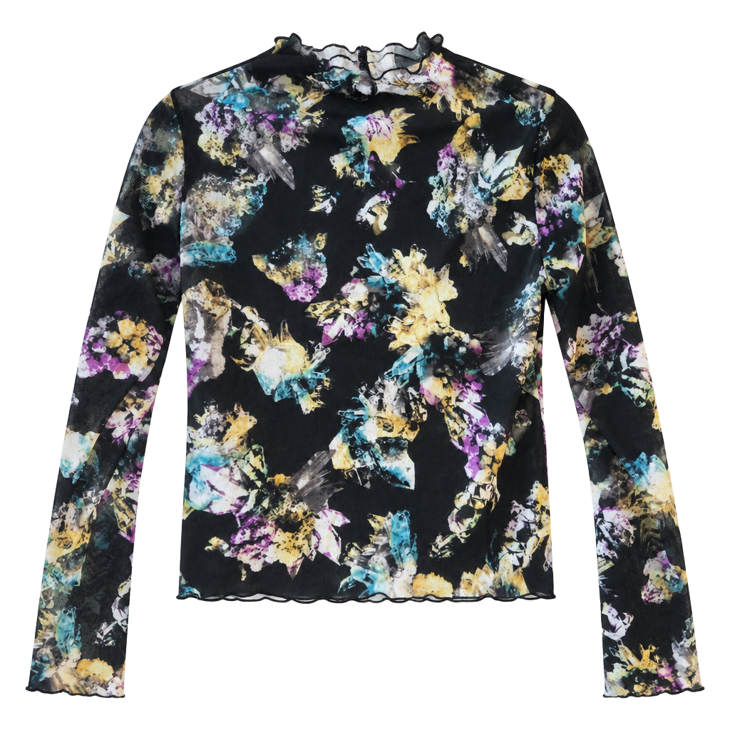 Puma Crystal Galaxy Long Sleeve Fitted Tee Size S Black 1