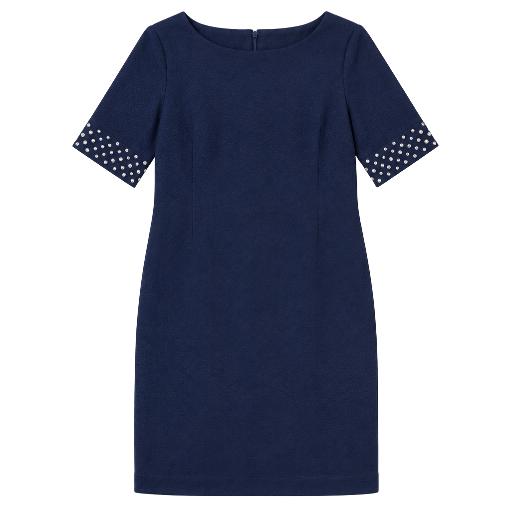 Karl Lagerfeld Studded Sleeve Dress Blue 1
