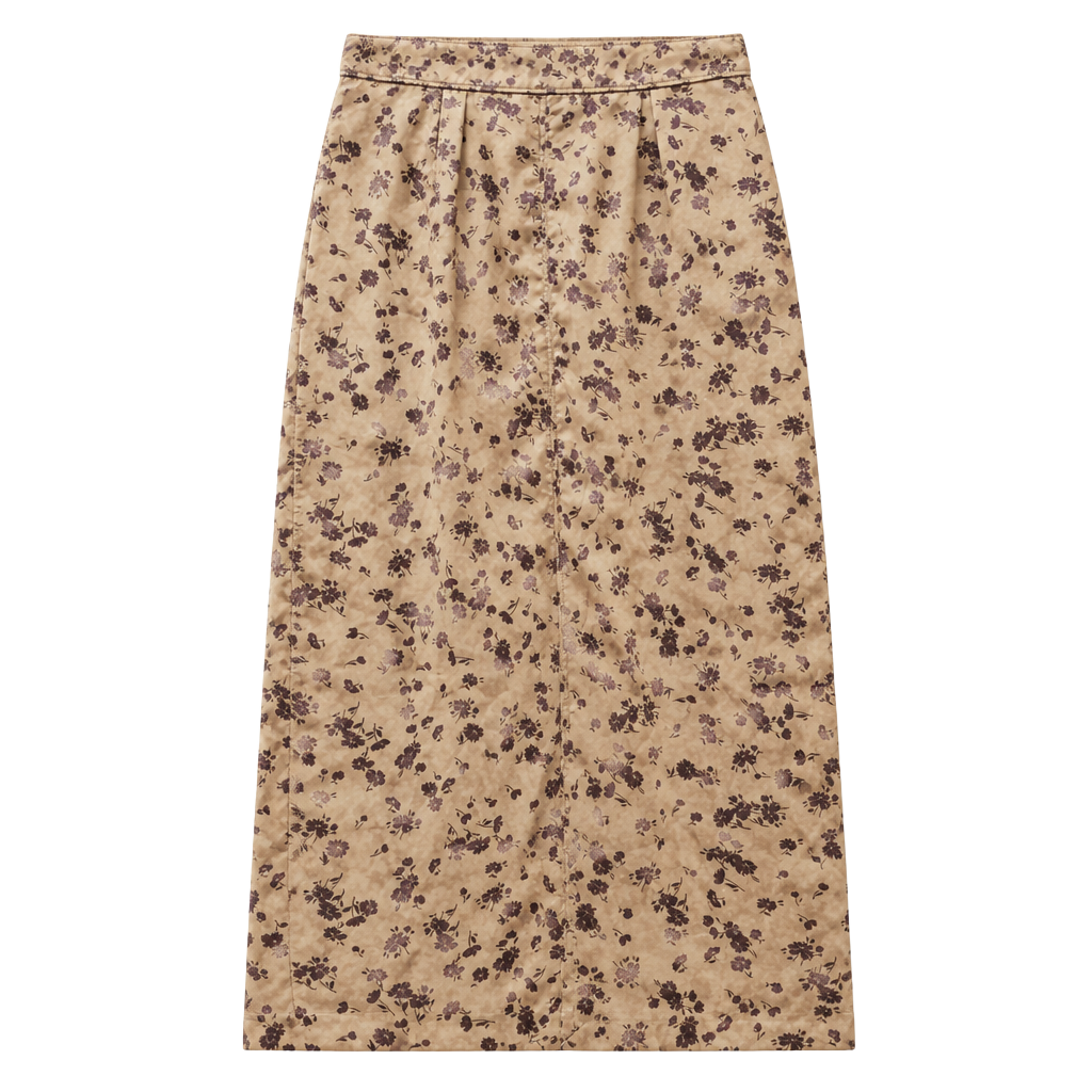 Zara Floral Satin Midi Skirt 1