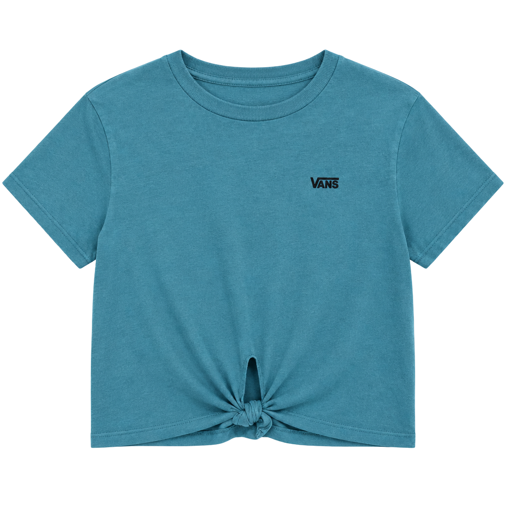 Vans T-Shirt Size Medium Blue Tie Front Short Sleeve Top 1