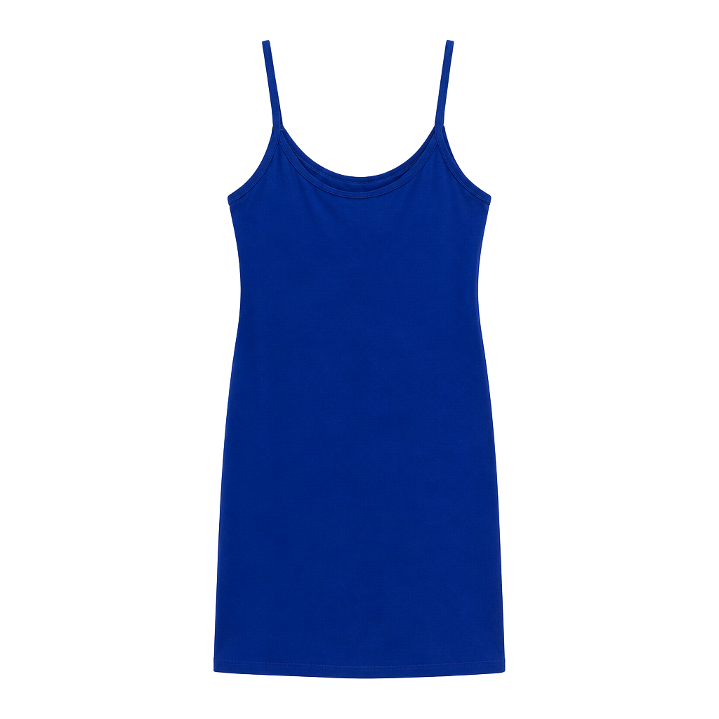 Popilush Built-In Shapewear Solid Modal Butt Lift Mini Slip Dress Royal Blue 1