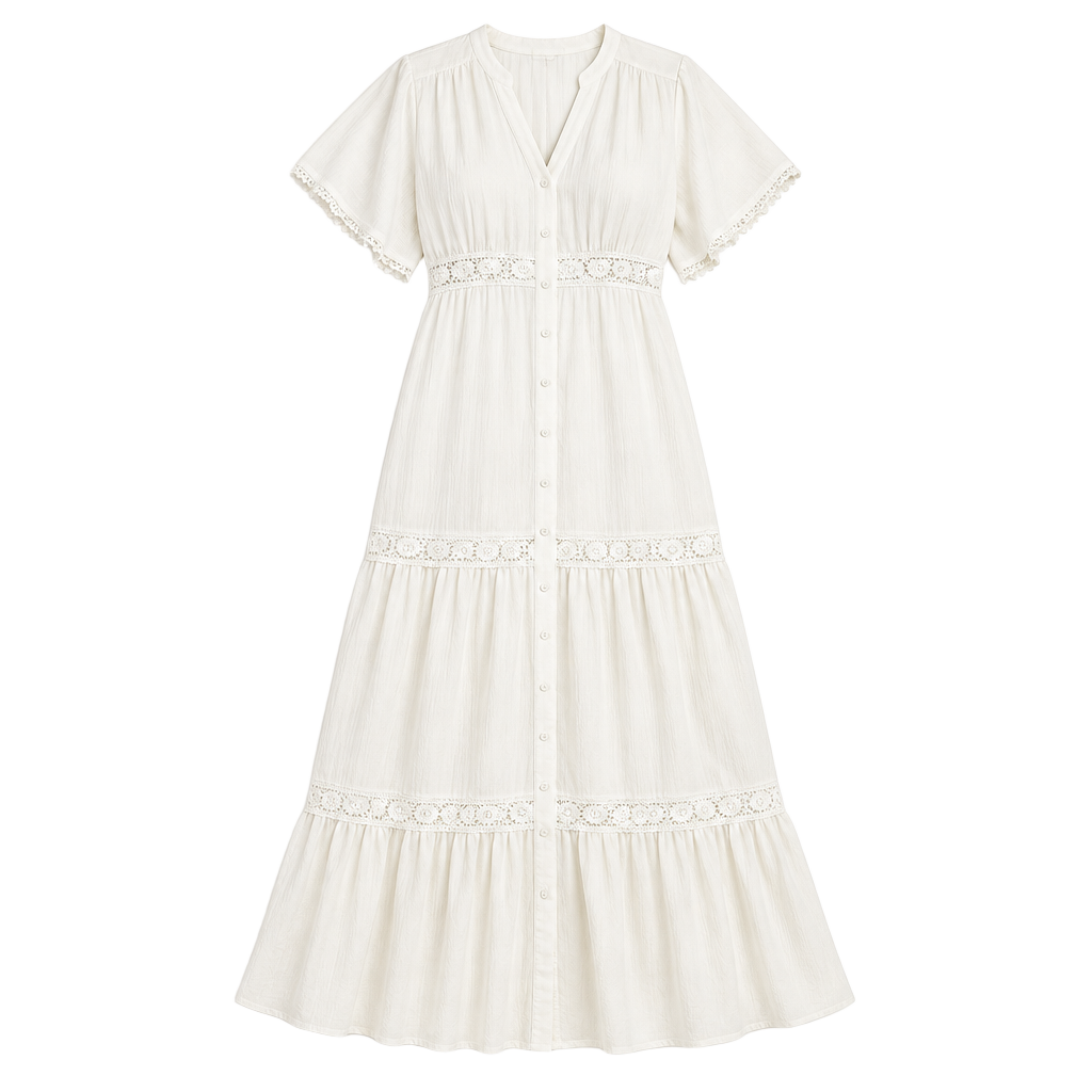 Torrid NWT Whisper White Washable Gauze Flutter Sleeve Tiered Maxi Dress Plus Sz 1