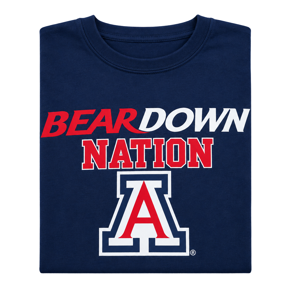 Official Wildcat Wear Arizona Wildcats Bear Down T-Shirt Size L Blue 1