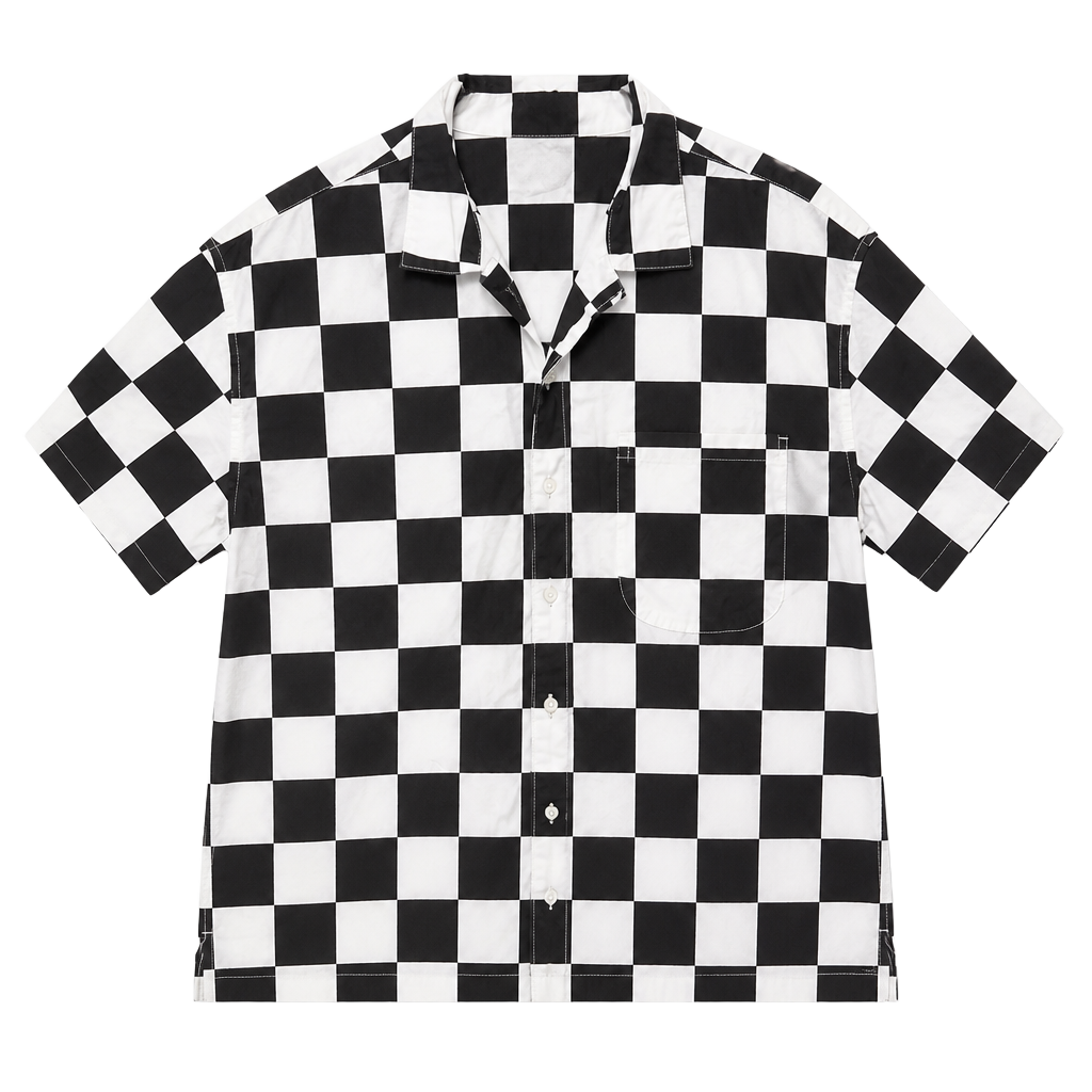 Arizona Jean Co Shirt Size XL Black White Checkerboard Short Sleeve 1