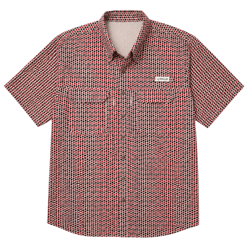 Magellan Outdoors Fish Gear Button Down Shirt Size 2XL Arkansas State Print 1
