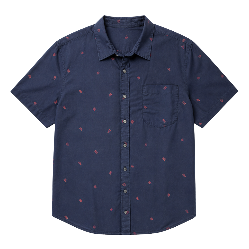 Magellan Outdoors Short Sleeve Button Down Shirt Size 2XL Navy Blue Lobster 1