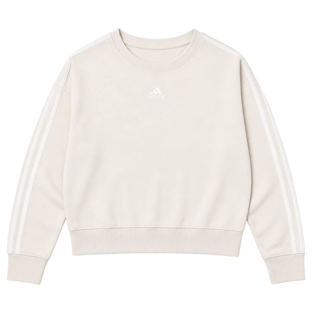 Adidas ALL SZN French Terry 3-Stripes Loose Sweatshirt White XL 1