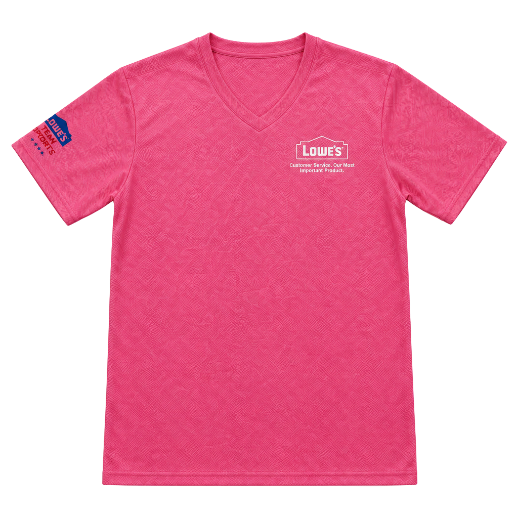 Lowe's Store Cup Size M Pink V-Neck T-Shirt 1