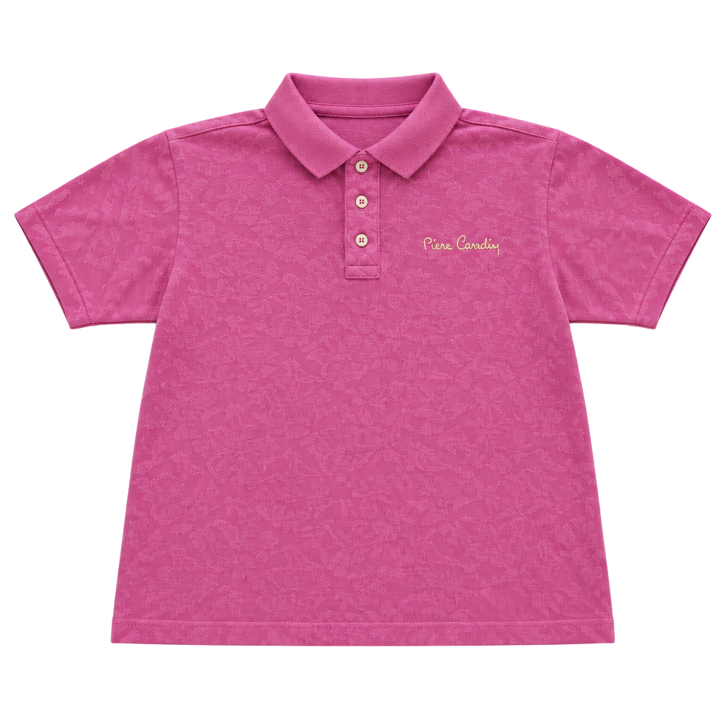 Cotton Deluxe Polo Shirt Pink Embroidered The Marbella 1