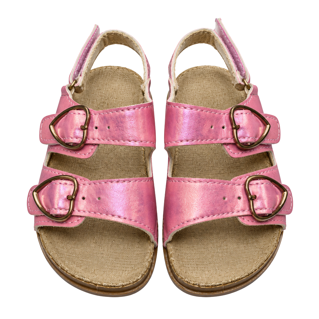 Okitts Sandals Size 7 Pink Heart Buckle Toddler Girls Shoes 1