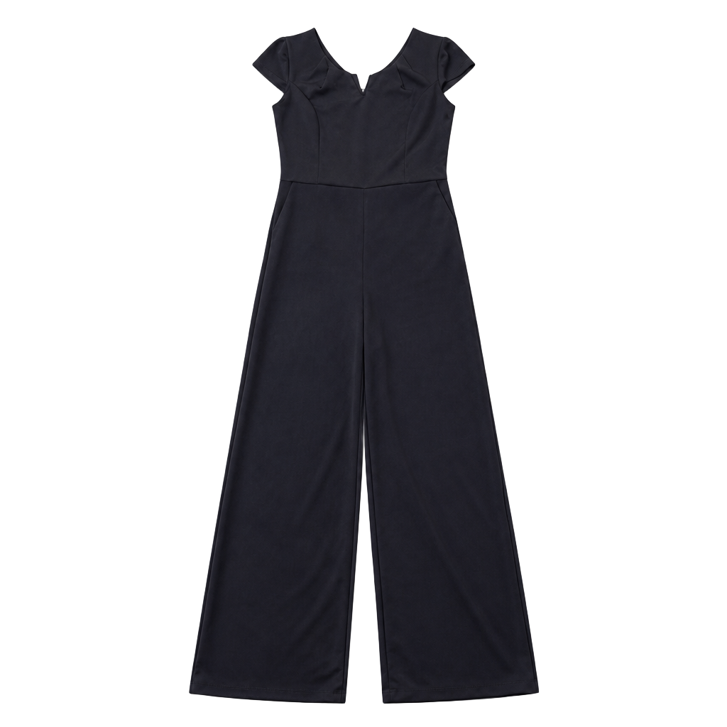 Lulus Black Cap Sleeve Wide Leg Jumpsuit Size M 1