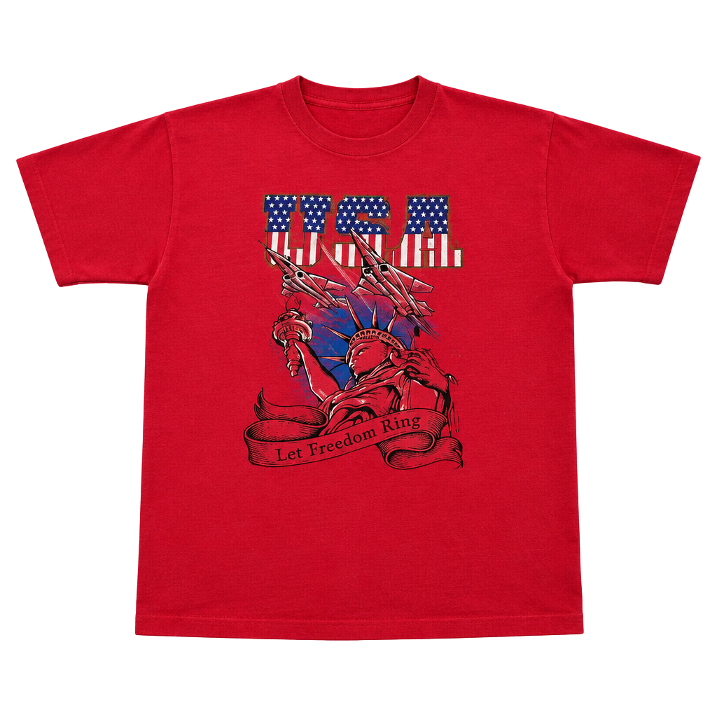 WCW Vintage 1998 Let Freedom Ring Red Graphic T-Shirt 1