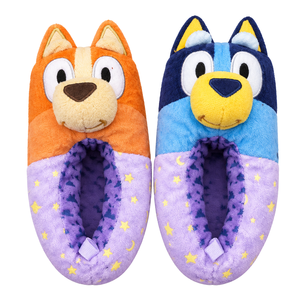 Ground Up Bluey And Bingo Slippers Size 5-6 Plush Character Slippers 1