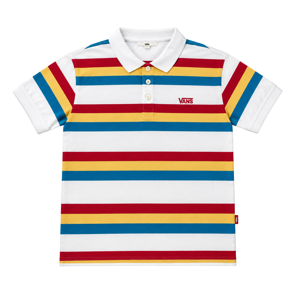 Vans Striped Polo Shirt Multi Color Short Sleeve 1