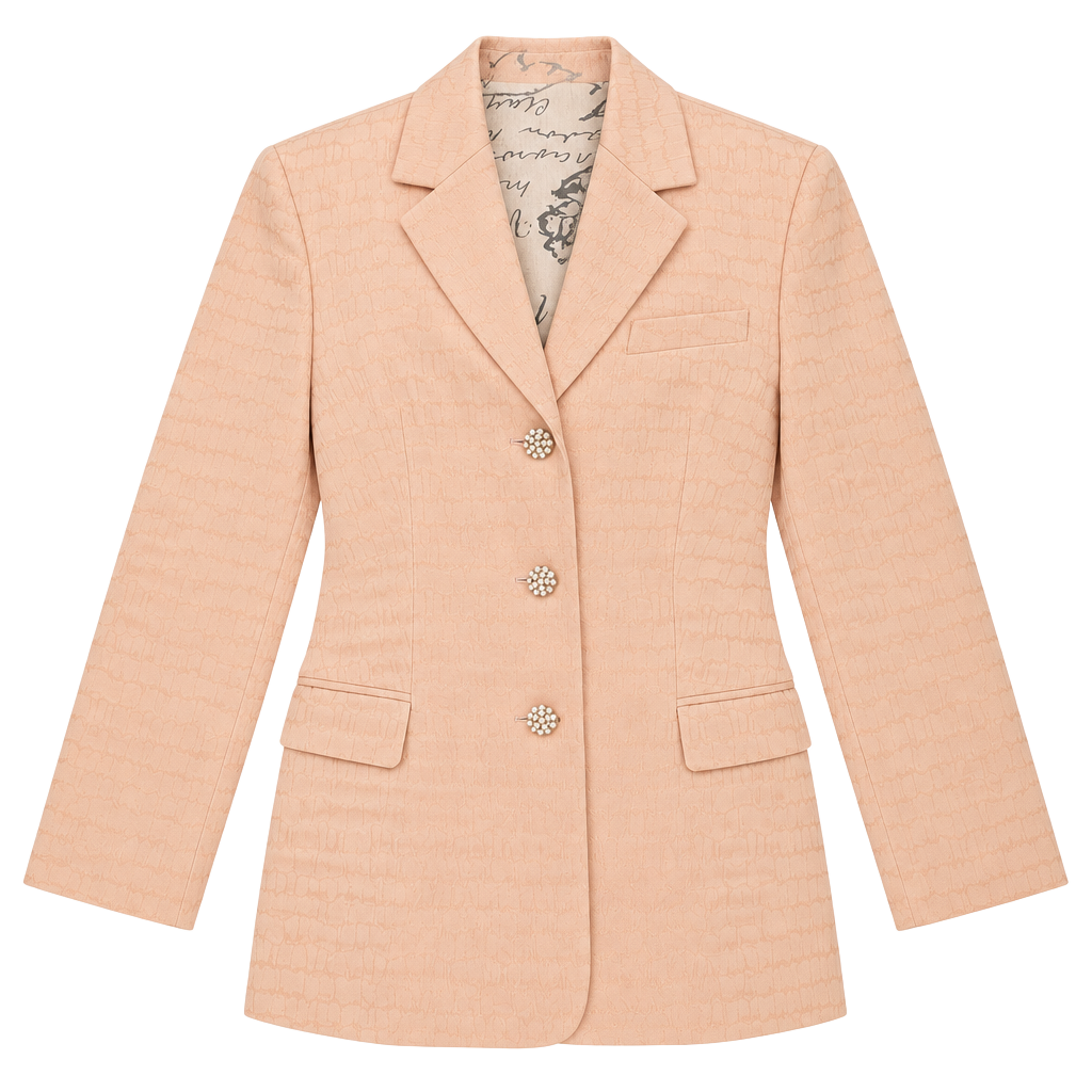 Vintage 90s Versace Jeans Couture Blazer Size 30 / 44 Peach Medusa Buttons 1