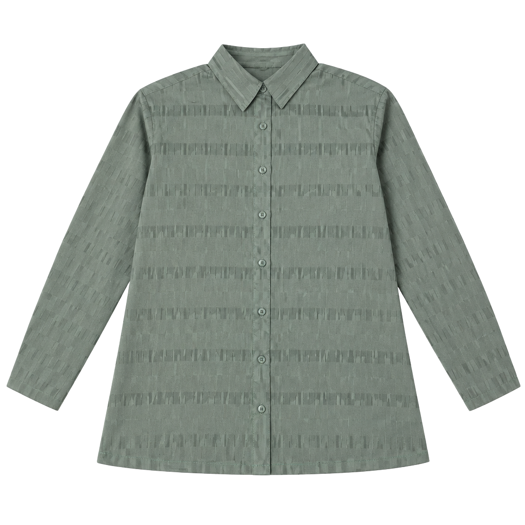 Doc & Amelia by Cintas Long Sleeve Button Down Shirt Size S Gray Stripe 1