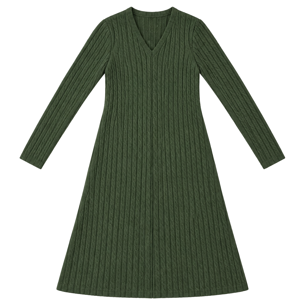 Unbranded Ribbed Long Sleeve Mini Dress Black 2 pc. 1