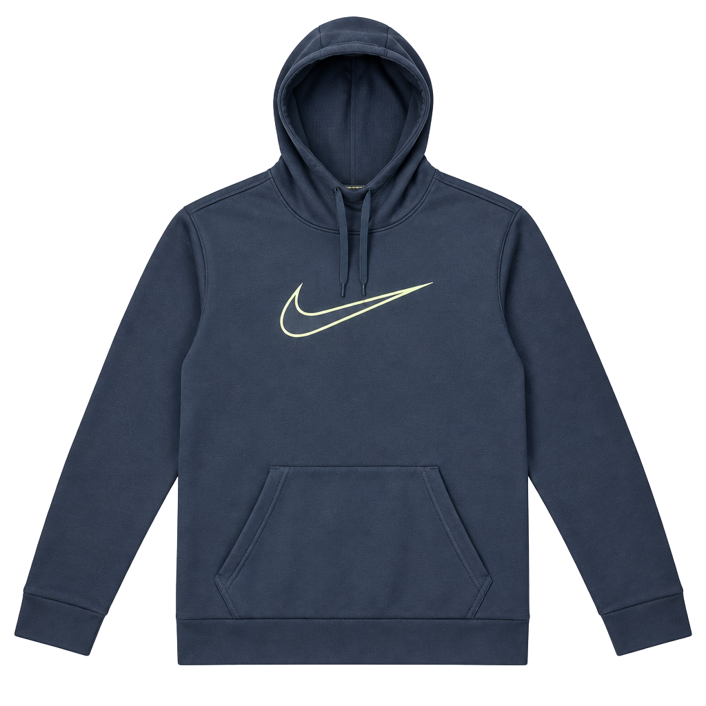 Nike Dri-FIT Navy Blue Swoosh Hoodie Sweatshirt 1