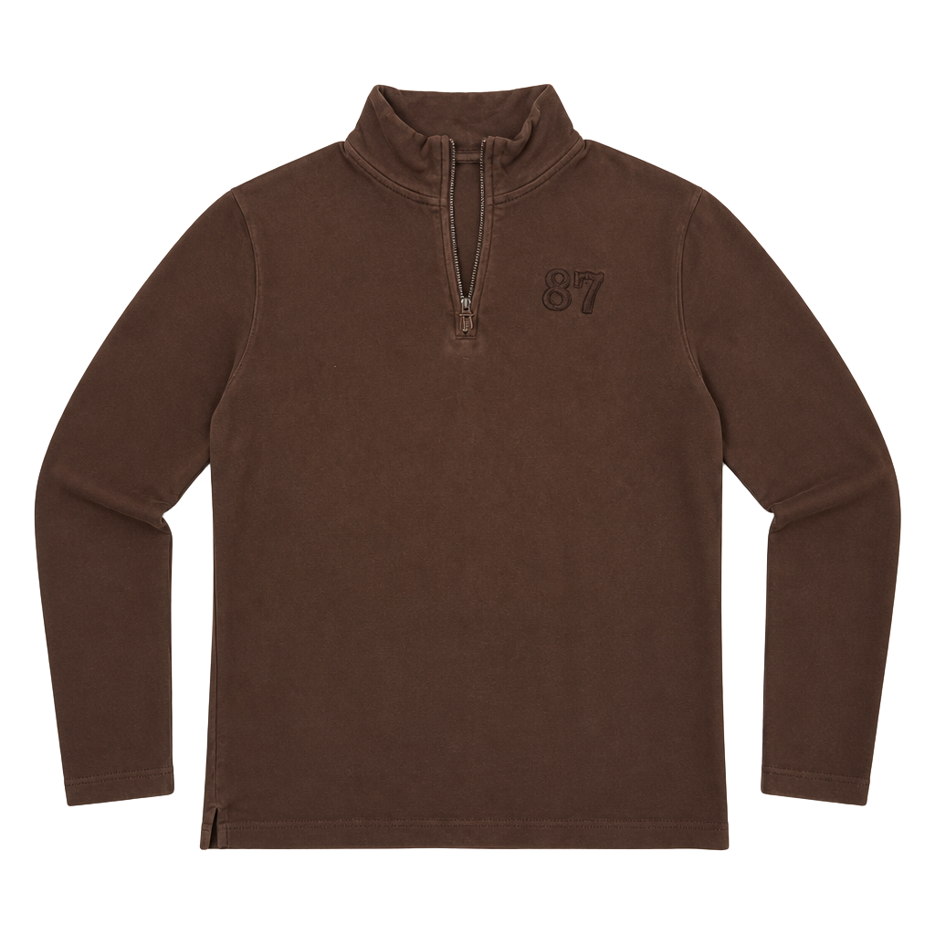 Aeropostale Vintage 2000s 1/4 Zip Brown Pullover Sweater 1