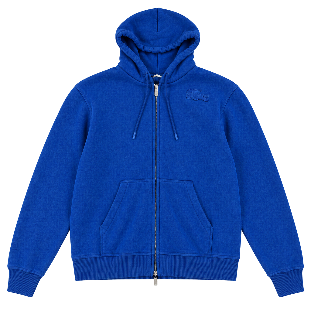 VTG Burberry Blue Full Zip Hoodie with Embroidered Logo and Pockets 1