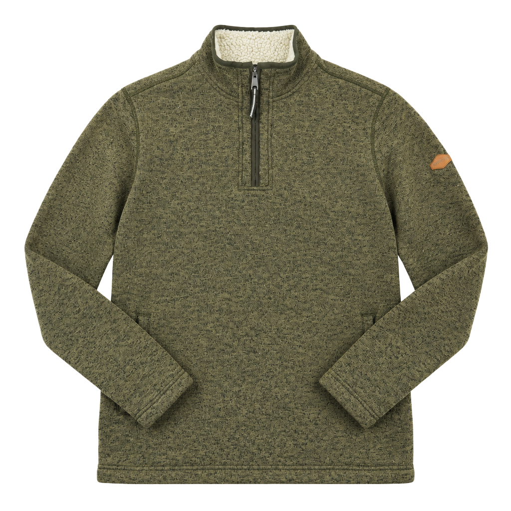 Orvis Quarter Zip Pullover Size M Green Sherpa Lined 1