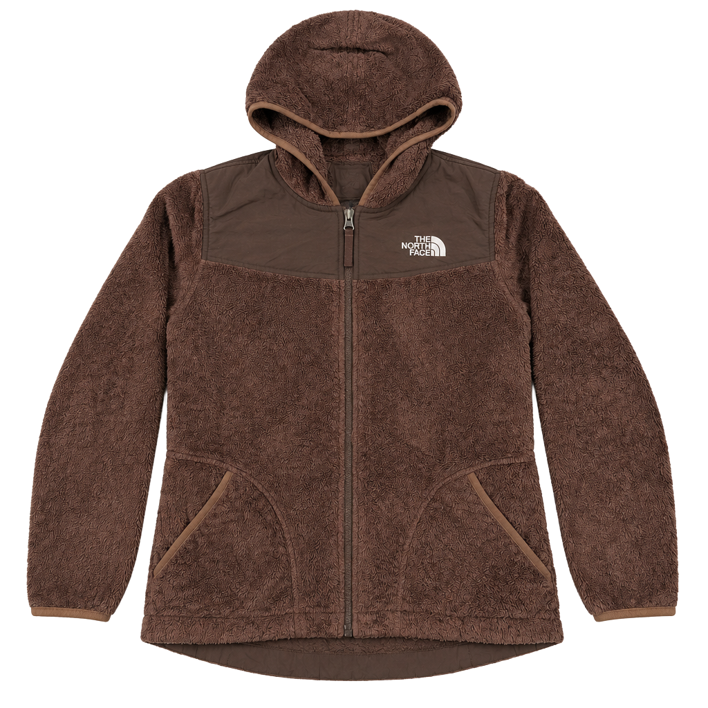 The North Face Fleece Hoodie Size L/G Girls Brown or Xs women 1
