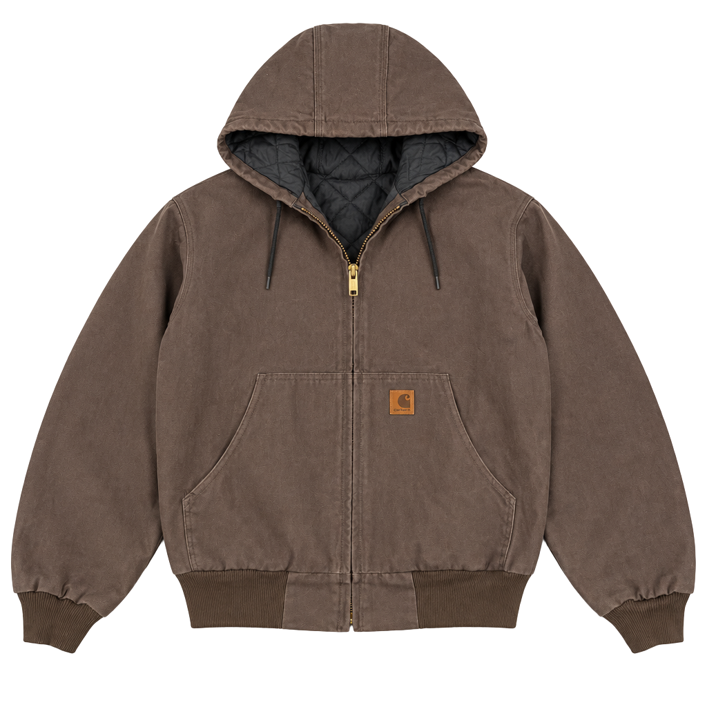 VTG Carhartt Active Jacket Brown Quilted Lined large 1