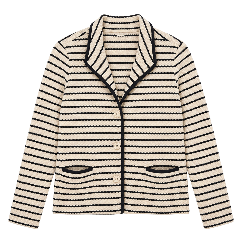 Talbots Striped Sweater Knit Blazer Size L 1